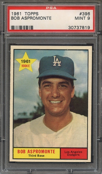 1961 TOPPS 396 BOB ASPROMONTE  PSA MINT 9