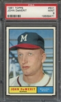 1961 TOPPS 501 JOHN DeMERIT  PSA MINT 9