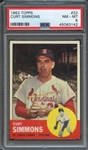 1963 TOPPS 22 CURT SIMMONS  PSA NM-MT 8