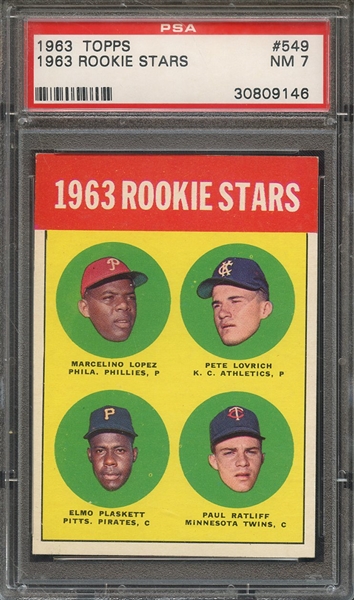 1963 TOPPS 549 1963 ROOKIE STARS  PSA NM 7