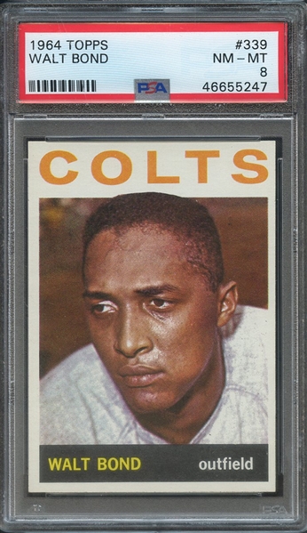 1964 TOPPS 339 WALT BOND  PSA NM-MT 8