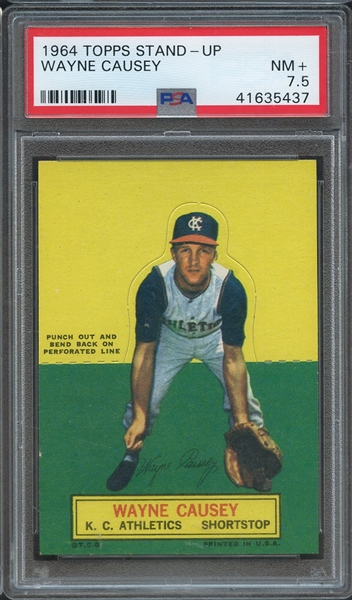 1964 TOPPS STAND-UP  WAYNE CAUSEY  PSA NM+ 7.5