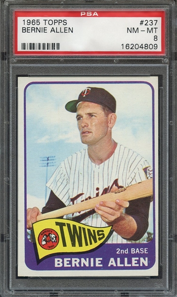 1965 TOPPS 237 BERNIE ALLEN  PSA NM-MT 8