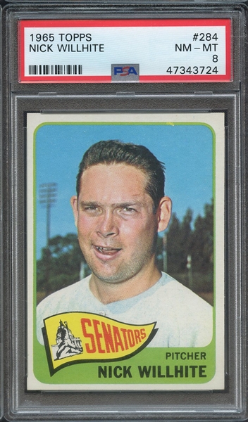 1965 TOPPS 284 NICK WILLHITE  PSA NM-MT 8