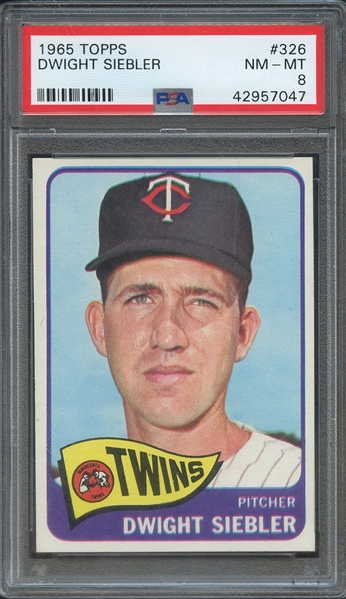 1965 TOPPS 326 DWIGHT SIEBLER  PSA NM-MT 8