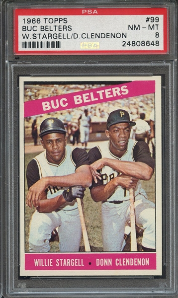 1966 TOPPS 99 BUC BELTERS W.STARGELL/D.CLENDENON PSA NM-MT 8
