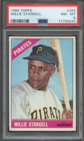 1966 TOPPS 255 WILLIE STARGELL  PSA NM-MT 8