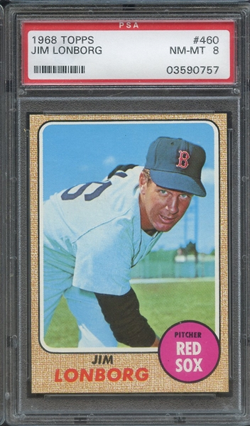 1968 TOPPS 460 JIM LONBORG  PSA NM-MT 8