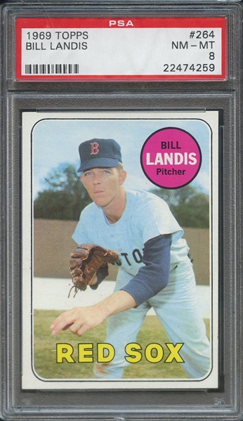 1969 TOPPS 264 BILL LANDIS  PSA NM-MT 8