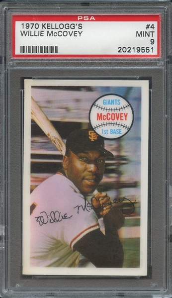 1970 KELLOGGS 4 WILLIE McCOVEY  PSA MINT 9