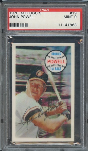 1970 KELLOGGS 19 JOHN POWELL  PSA MINT 9