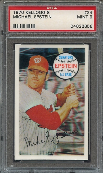 1970 KELLOGGS 24 MICHAEL EPSTEIN  PSA MINT 9