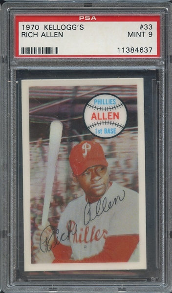 1970 KELLOGGS 33 RICH ALLEN  PSA MINT 9