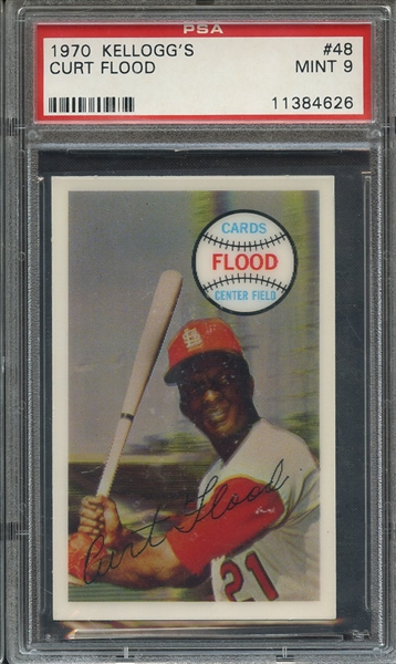 1970 KELLOGGS 48 CURT FLOOD  PSA MINT 9