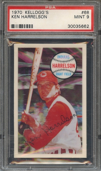 1970 KELLOGGS 68 KEN HARRELSON  PSA MINT 9