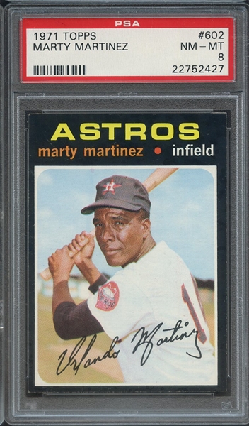 1971 TOPPS 602 MARTY MARTINEZ  PSA NM-MT 8