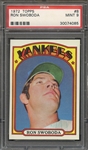 1972 TOPPS 8 RON SWOBODA  PSA MINT 9