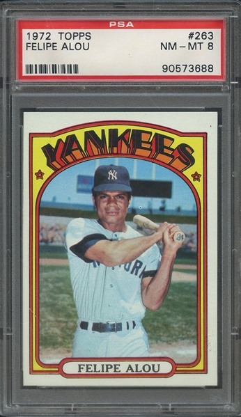 1972 TOPPS 263 FELIPE ALOU  PSA NM-MT 8