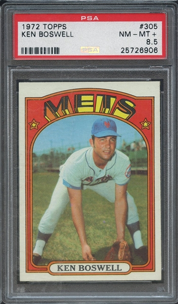1972 TOPPS 305 KEN BOSWELL  PSA NM-MT+ 8.5