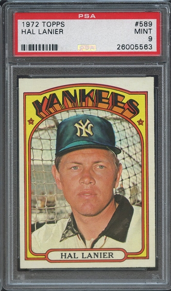 1972 TOPPS 589 HAL LANIER  PSA MINT 9