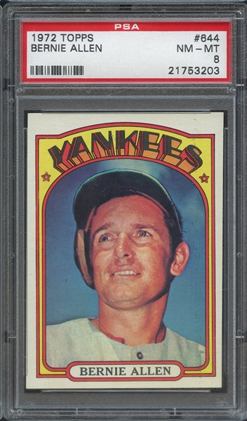 1972 TOPPS 644 BERNIE ALLEN  PSA NM-MT 8
