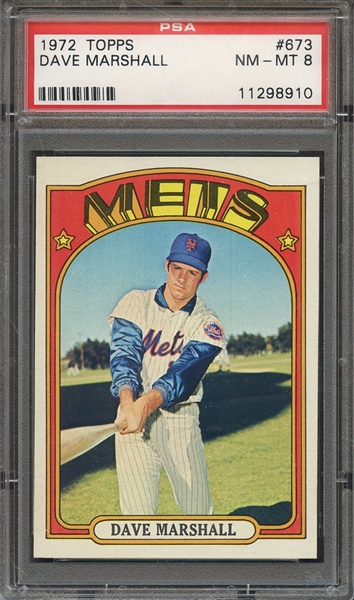 1972 TOPPS 673 DAVE MARSHALL  PSA NM-MT 8
