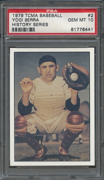 1979 TCMA BASEBALL HISTORY SERIES 2 YOGI BERRA HISTORY SERIES PSA GEM MT 10
