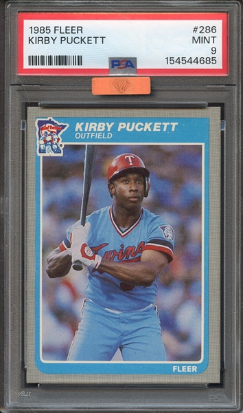 1985 FLEER 286 KIRBY PUCKETT  PSA MINT 9 MBA BRONZE