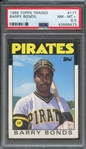 1986 TOPPS TRADED 11T BARRY BONDS  PSA NM-MT+ 8.5 * CRACKED CASE *