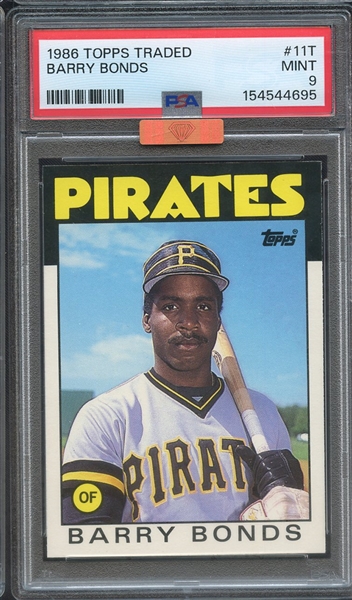 1986 TOPPS TRADED 11T BARRY BONDS  PSA MINT 9 MBA BRONZE