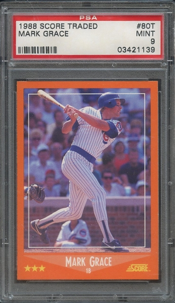 1988 SCORE TRADED 80T MARK GRACE  PSA MINT 9