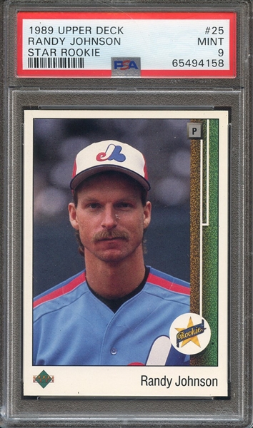 1989 UPPER DECK 25 RANDY JOHNSON STAR ROOKIE PSA MINT 9