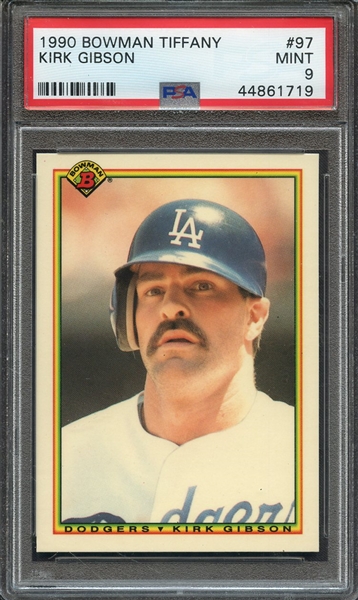 1990 BOWMAN TIFFANY 97 KIRK GIBSON  PSA MINT 9