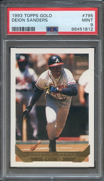 1993 TOPPS GOLD 795 DEION SANDERS  PSA MINT 9