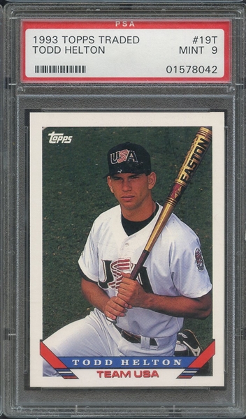 1993 TOPPS TRADED 19T TODD HELTON  PSA MINT 9