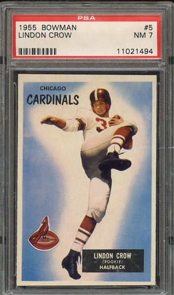 1955 BOWMAN 5 LINDON CROW  PSA NM 7
