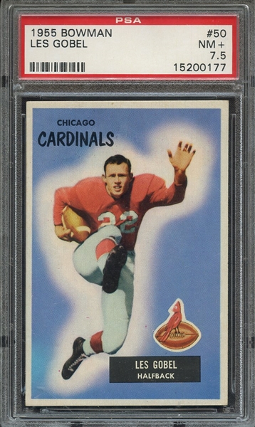1955 BOWMAN 50 LES GOBEL  PSA NM+ 7.5