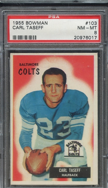 1955 BOWMAN 103 CARL TASEFF  PSA NM-MT 8