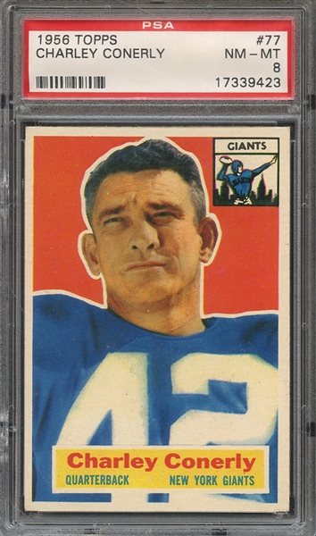 1956 TOPPS 77 CHARLEY CONERLY  PSA NM-MT 8