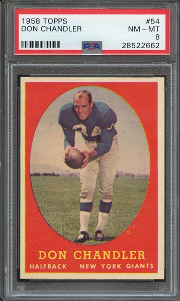 1958 TOPPS 54 DON CHANDLER  PSA NM-MT 8