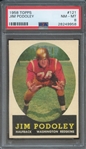1958 TOPPS 121 JIM PODOLEY  PSA NM-MT 8