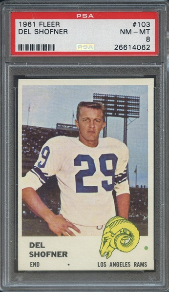 1961 FLEER 103 DEL SHOFNER  PSA NM-MT 8