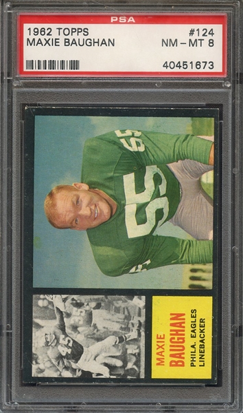 1962 TOPPS 124 MAXIE BAUGHAN  PSA NM-MT 8