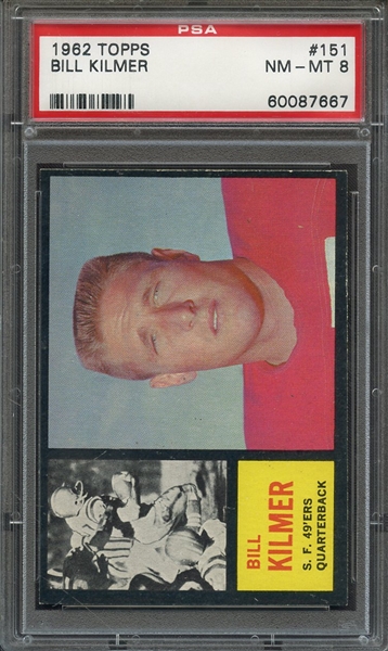 1962 TOPPS 151 BILL KILMER  PSA NM-MT 8