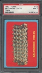 1963 TOPPS 12 BALTIMORE COLTS TEAM PSA NM 7