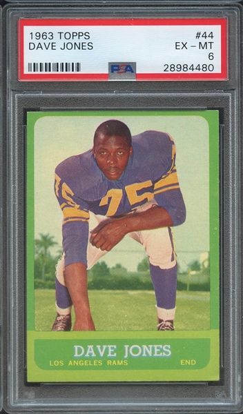 1963 TOPPS 44 DAVE JONES  PSA EX-MT 6