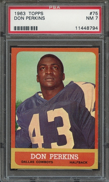 1963 TOPPS 75 DON PERKINS  PSA NM 7