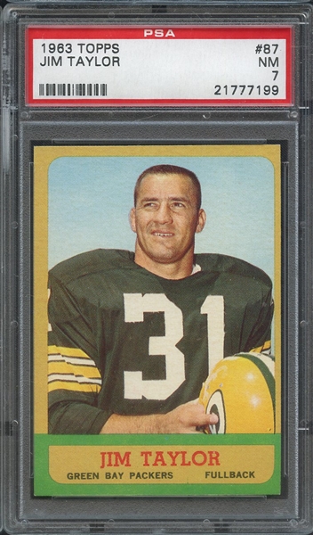 1963 TOPPS 87 JIM TAYLOR  PSA NM 7