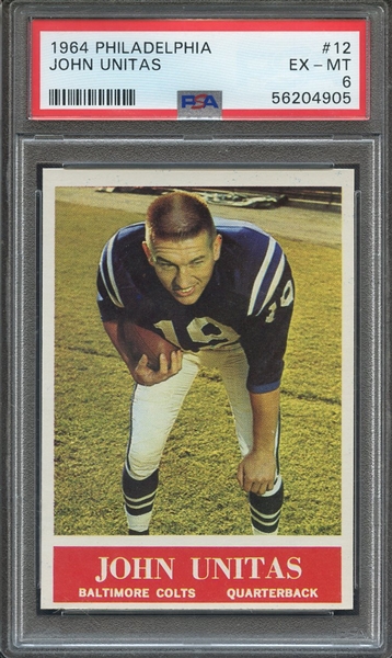1964 PHILADELPHIA 12 JOHN UNITAS  PSA EX-MT 6