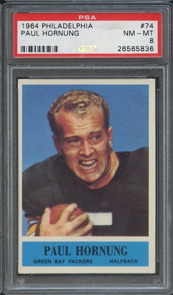 1964 PHILADELPHIA 74 PAUL HORNUNG  PSA NM-MT 8